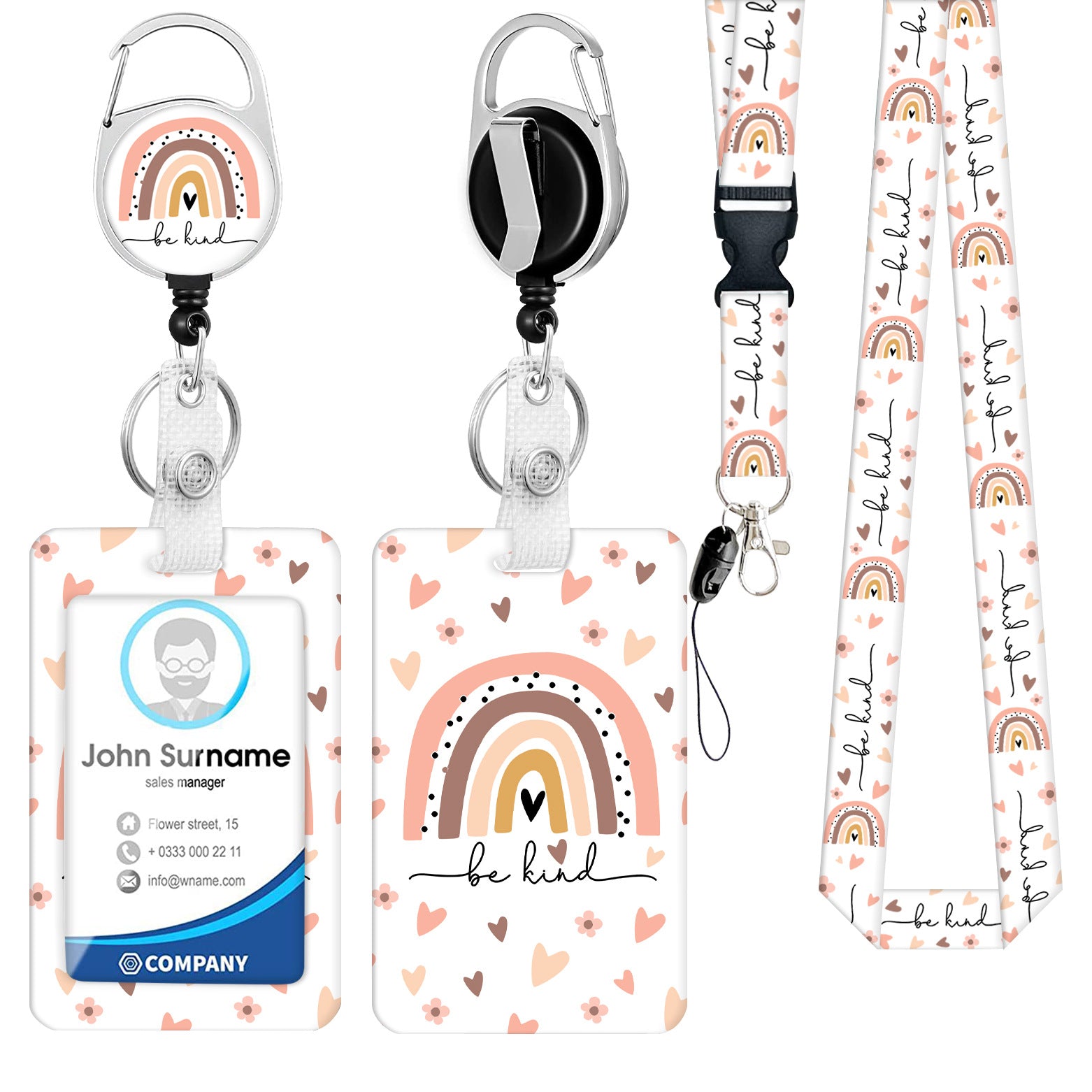 Wholesale Polyester Lanyard Pvc ID Card Holder Keychain